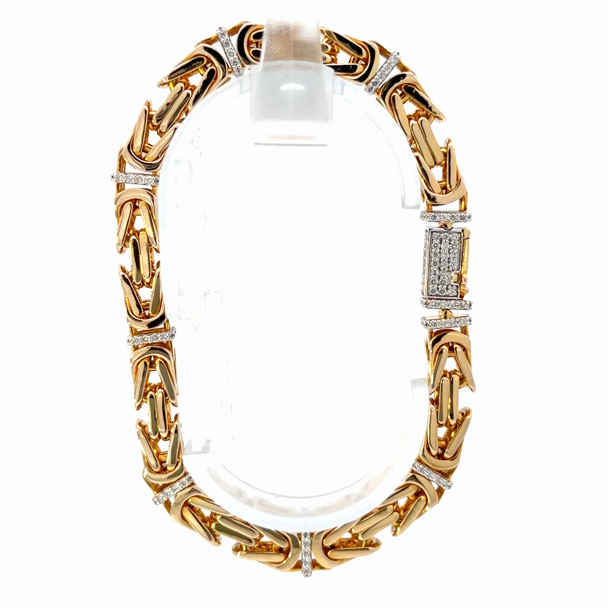 18K Natural Diamond Yellow Gold Bracelet — 2.12 CTW