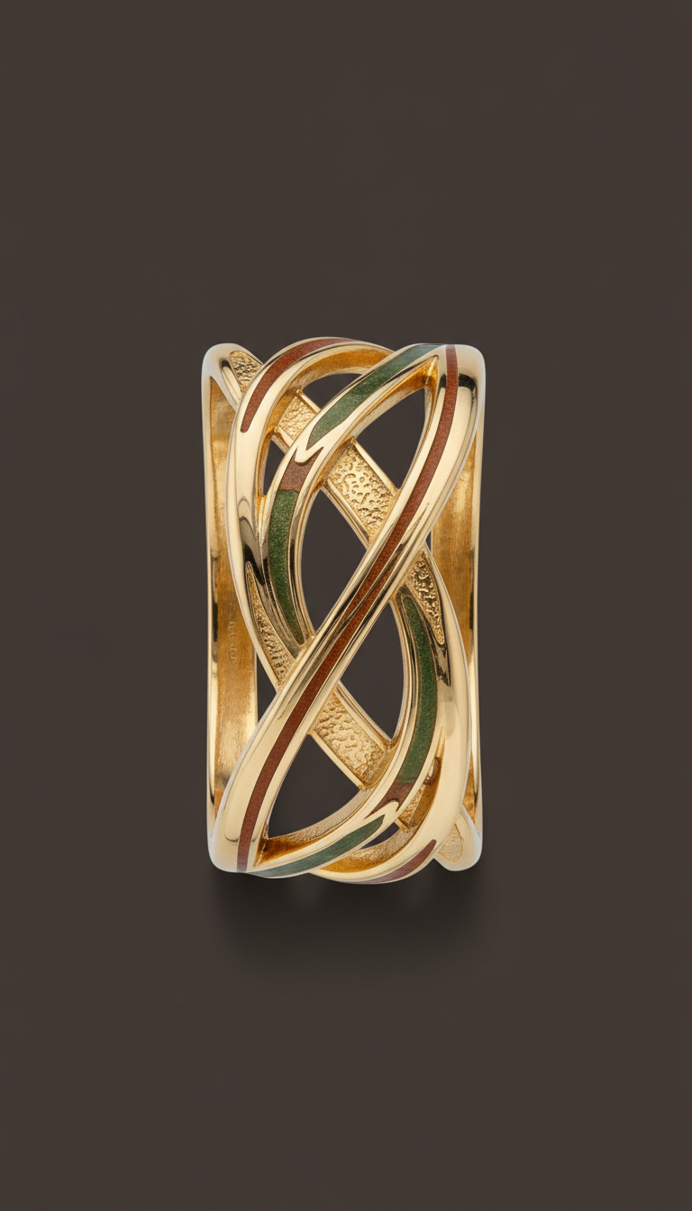 18k Gold Sculptural Cuff Bracelet