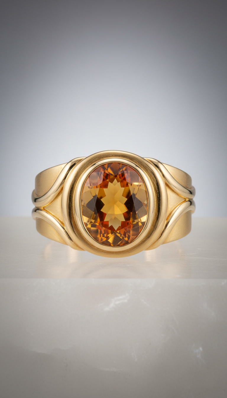 18k gold citrine cuff bracelet