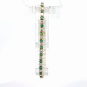 18K Natural Diamond Yellow Gold Diamond/Emerald Bracelet — 3.25 CTW