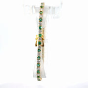 18K Natural Diamond Yellow Gold Diamond/Emerald Bracelet — 3.25 CTW