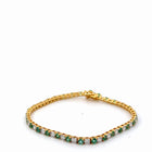 18K Natural Diamond Yellow Gold Diamond/Emerald Bracelet — 3.25 CTW