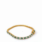 18K Natural Diamond Yellow Gold Diamond/Emerald Bracelet — 3.25 CTW