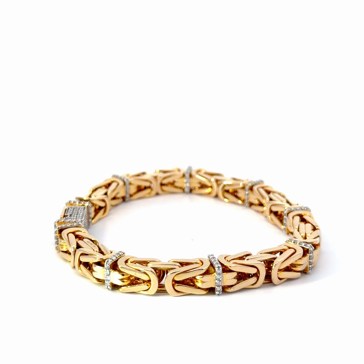 18K Natural Diamond Yellow Gold Bracelet — 2.12 CTW