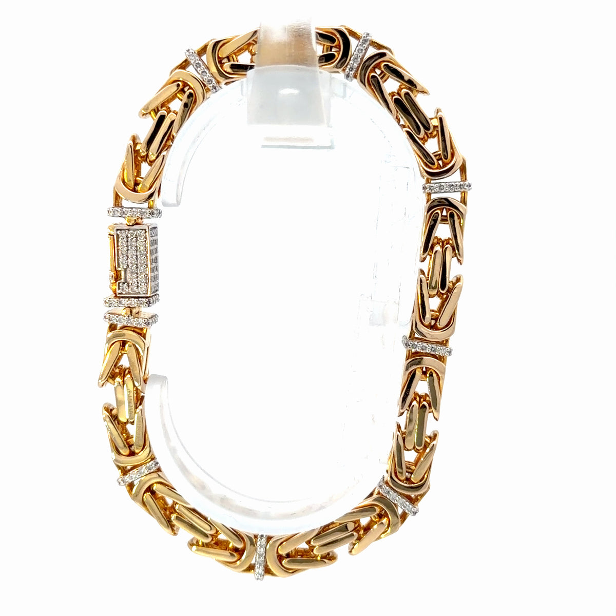 18K Natural Diamond Yellow Gold Bracelet — 2.12 CTW