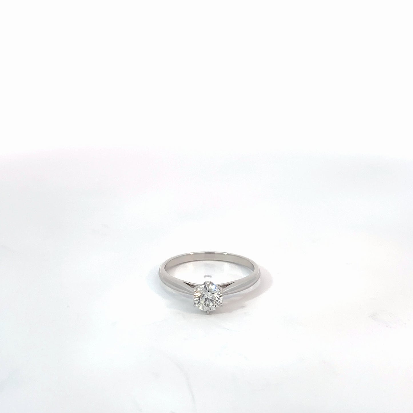 14K Natural Diamond White Gold Ring — 0.53 CTW