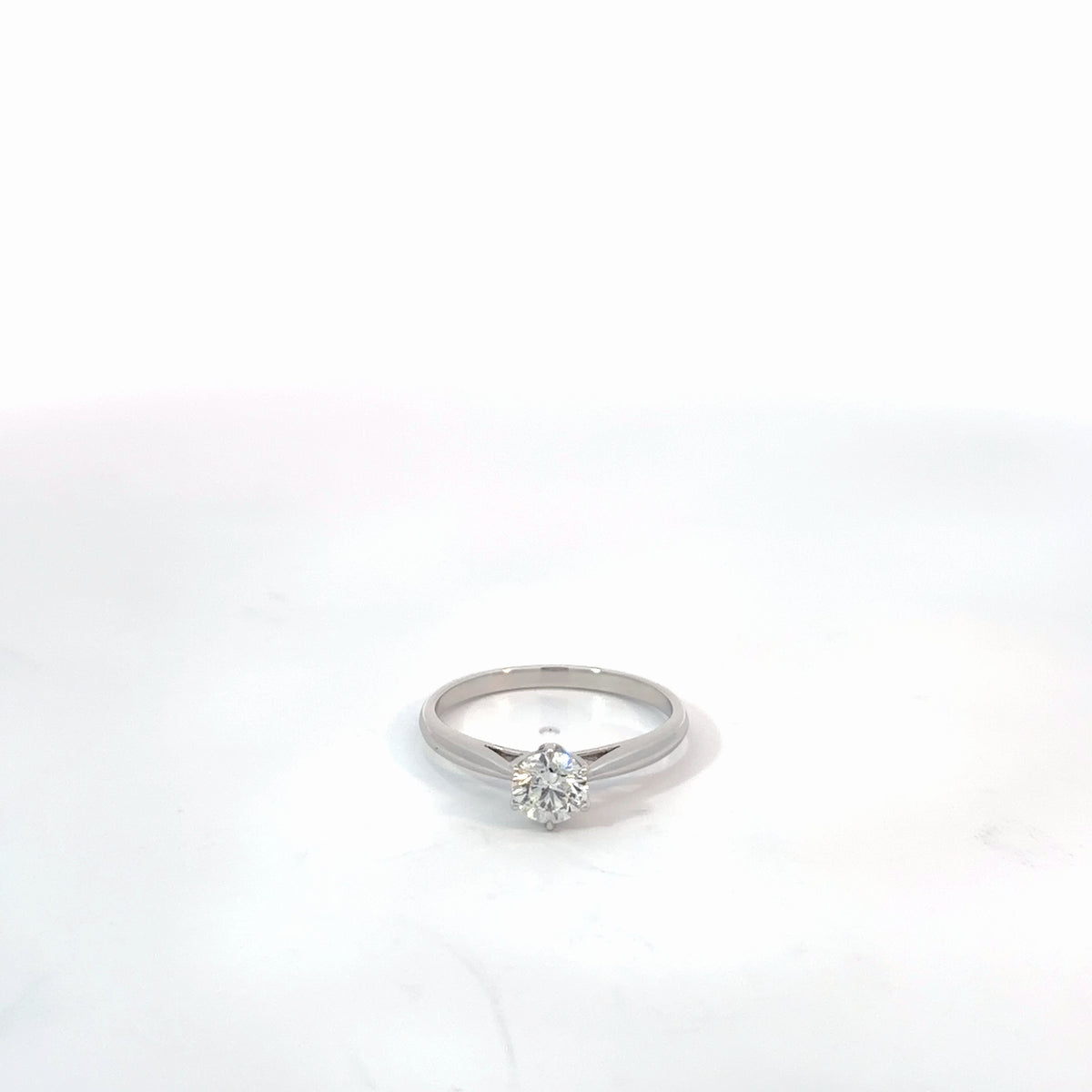 14K Natural Diamond White Gold Ring — 0.53 CTW
