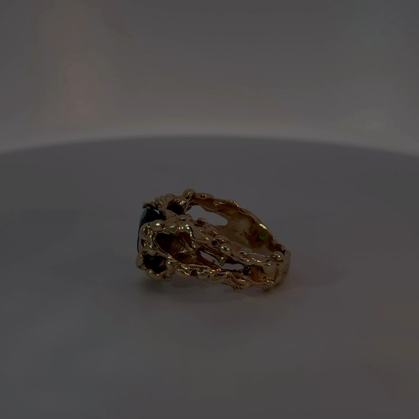 18K Yellow Gold Zambian Emerald Ring