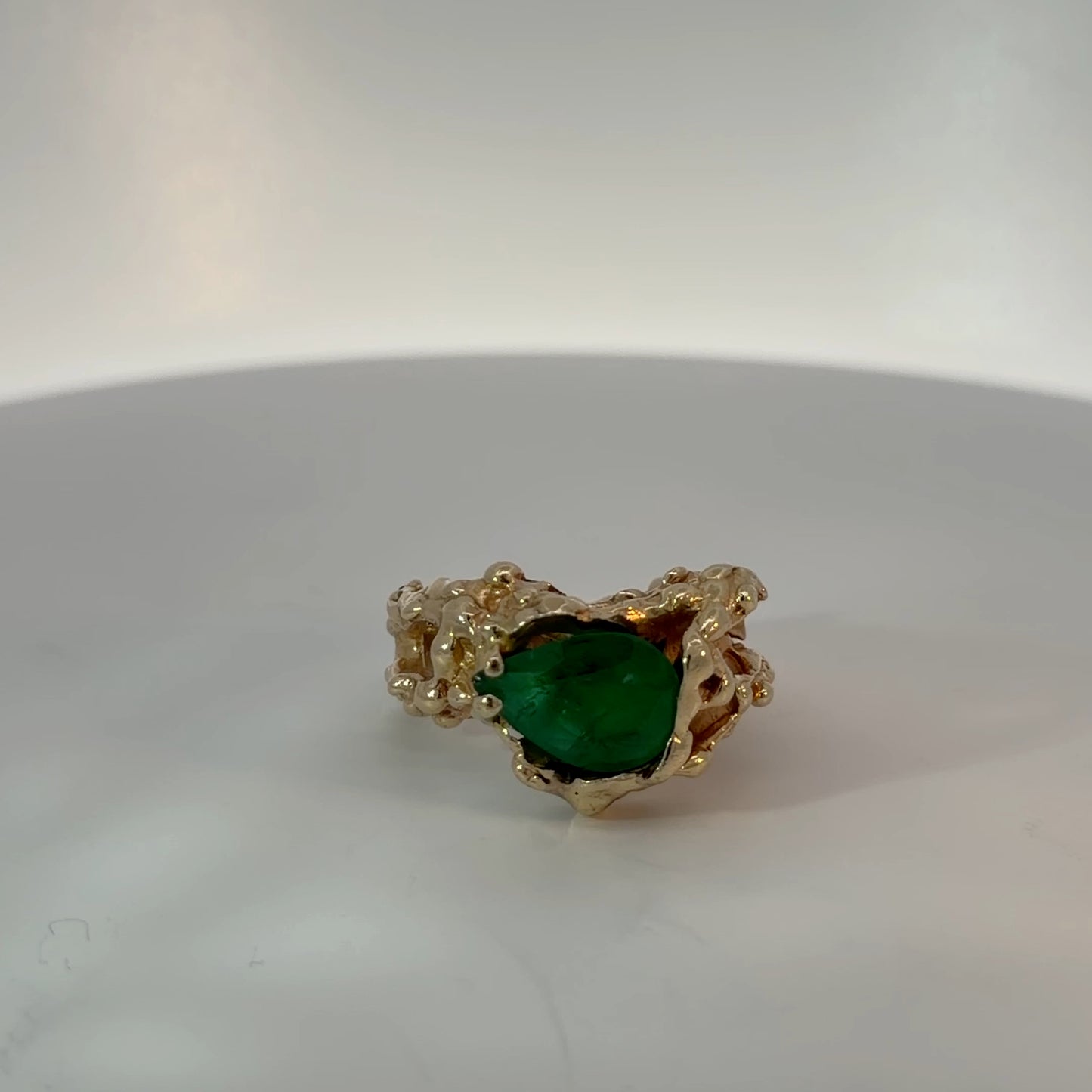 18K Yellow Gold Zambian Emerald Ring