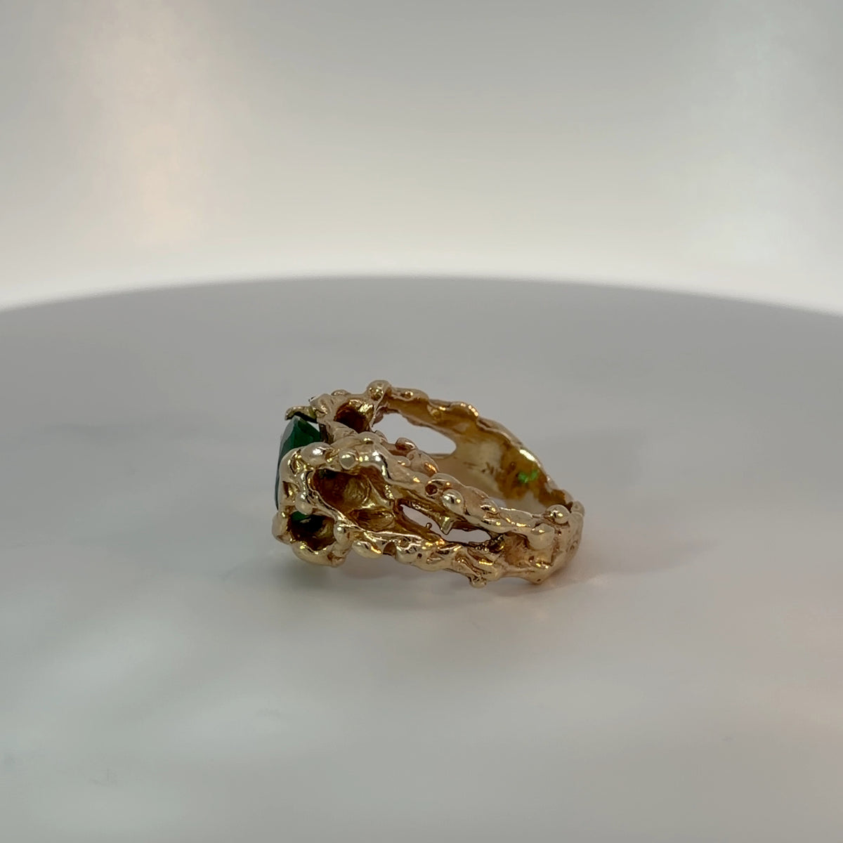 18K Yellow Gold Zambian Emerald Ring