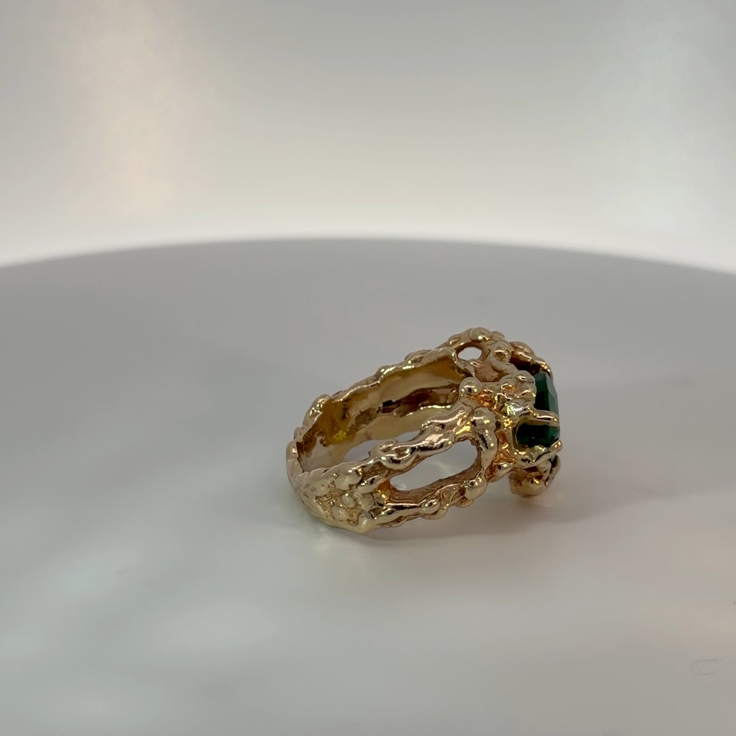 18K Yellow Gold Zambian Emerald Ring