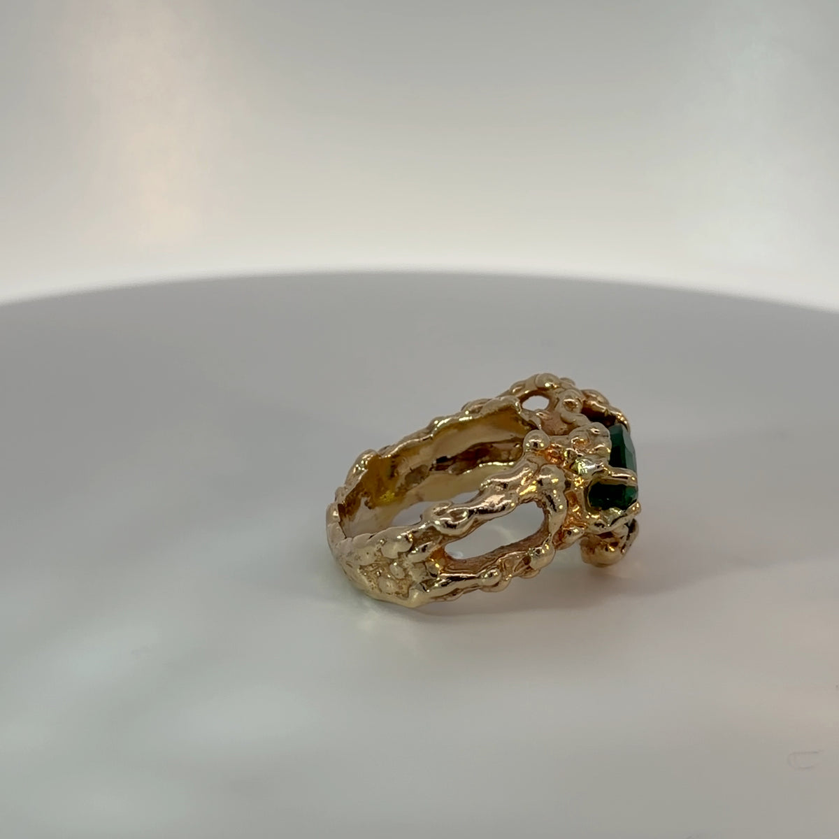 18K Yellow Gold Zambian Emerald Ring