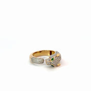 18K Yellow Gold Natural Diamond Ring with Colored Stones — 1.42 CTW