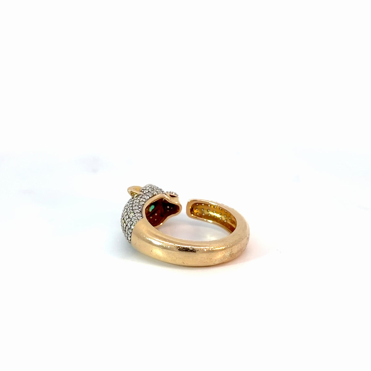 18K Yellow Gold Natural Diamond Ring with Colored Stones — 1.42 CTW