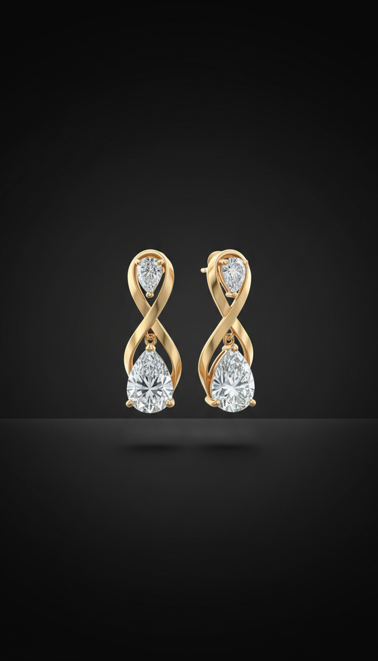 18k Gold Gilded Champagne Drop Earrings