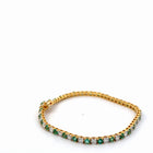 18K Natural Diamond Yellow Gold Diamond/Emerald Bracelet — 3.25 CTW