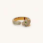 18K Yellow Gold Natural Diamond Ring with Colored Stones — 1.42 CTW
