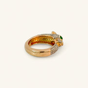 18K Yellow Gold Natural Diamond Ring with Colored Stones — 1.42 CTW