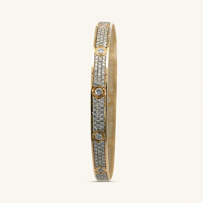 18K Yellow Gold Natural Diamond Bracelet — 3.72 CTW