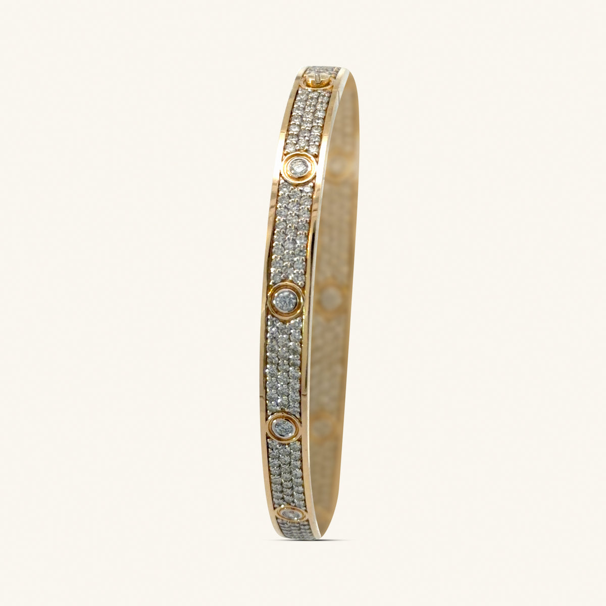 18K Yellow Gold Natural Diamond Bracelet — 3.72 CTW