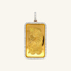 18K Yellow Gold Natural Diamond Pendant with 50 g PAMP Bar — 1.98 CTW